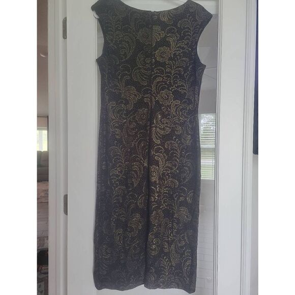 Connected Apparel Dress Black and Gold Size 12 - Picture 3 of 7